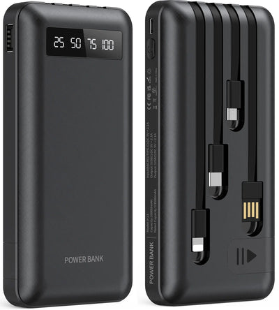 20000Mah Power Bank Portable Fast Charger with Cables