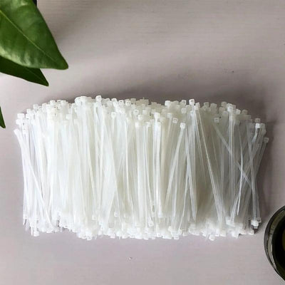 1000 Pack White Plastic Cable Ties - Small Nylon Zip Ties Premium Self Locking 4 Inch