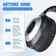 Wireless Bluetooth 5.3 Headphone with Colorful Lights, Large Battery Capacity, Foldable, 10M Range