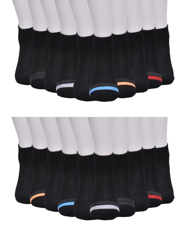 20 Pack Boys Ankle Socks