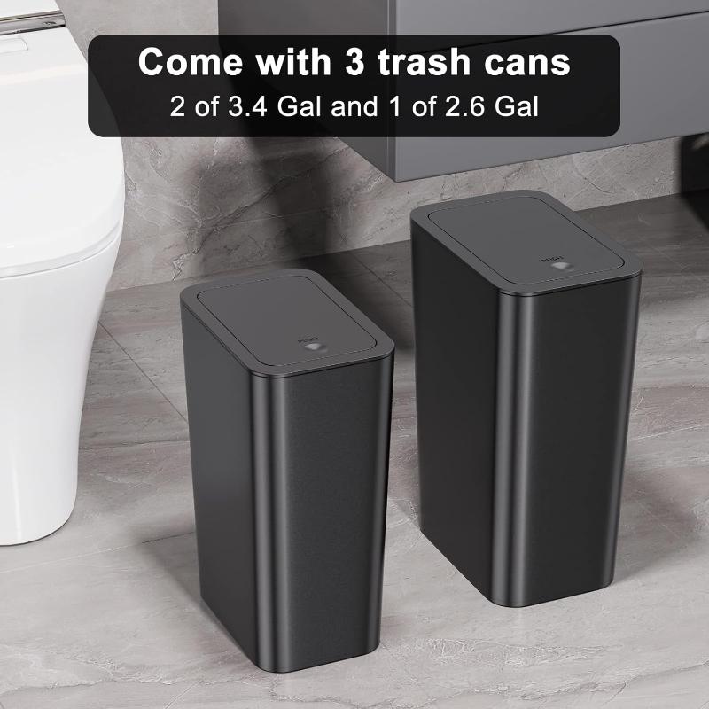 3 Pack Trash Can Set with Lids