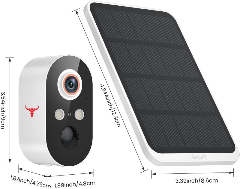 1080P Wireless Security Camera with Solar Panel, AI Detection, Night Vision