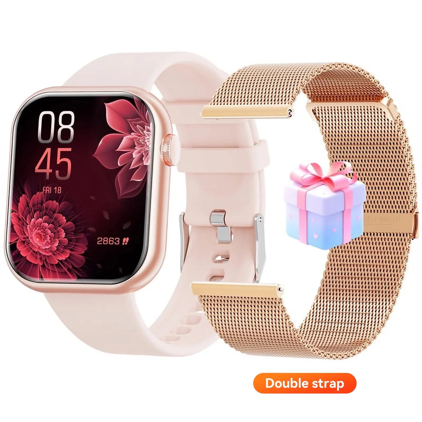 Smartwatch with 1.85" Screen - Answer/Make Calls/100+ Sports Modes/Message Reminder, IP67 Waterproof 