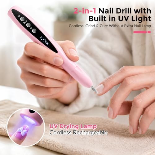 2-in-1 Portable Cordless Electric Nail Drill Kit for Beginners