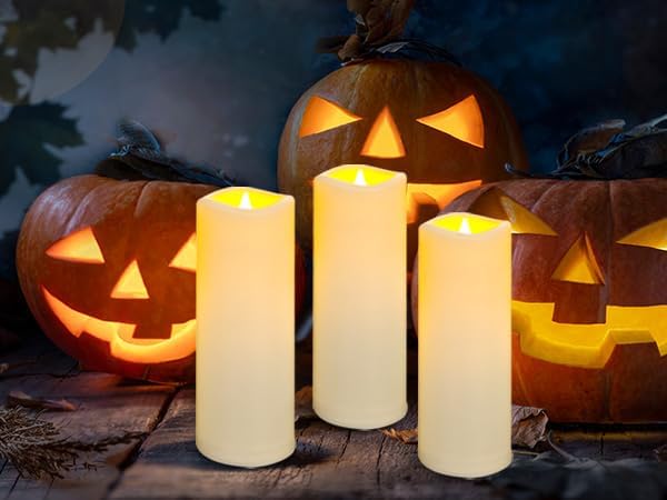 12-Pack Waterproof Outdoor Flameless LED Pillar Candles with Remote Control and Timer