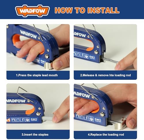 3-in-1 Heavy-Duty Staple Gun with 3,000 Staples, Adjustable Power and Manual Brad Nailer