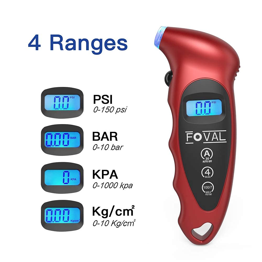 Digital Tire Pressure Gauge - Instant Read PSI Gauge for Cars, Trucks, and Bicycle Tires