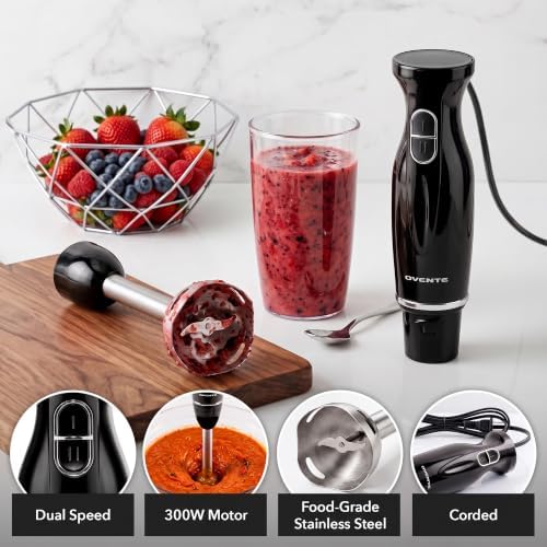300W Electric Corded Hand Blender with 2 Mixing Speeds