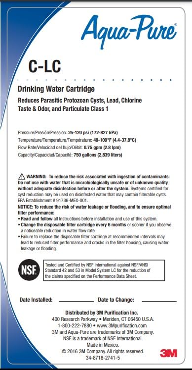 3M AP Easy C-LC Under Sink Dedicated Faucet Water Filter Cartridge