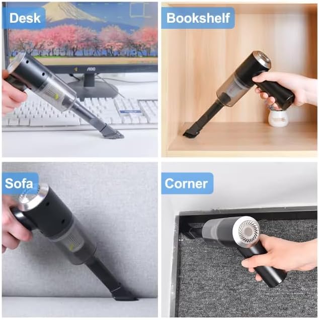 Car Vacuum Cleaner Handheld Car Vacuum Cleaner with 4000Pa Powerful Suction 2 in 1 Small Car Vacuum Cleaner Wireless Handheld Car Vacuum Mini Dusts Buster with USB Portable Vacuum Cleaner