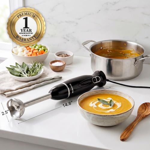 300W Electric Corded Hand Blender with 2 Mixing Speeds