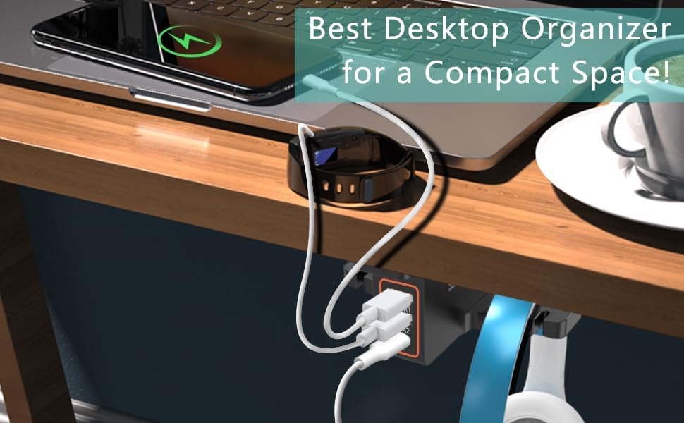 Under Desk Headset Holder Mount with 3 Port USB Charging Station