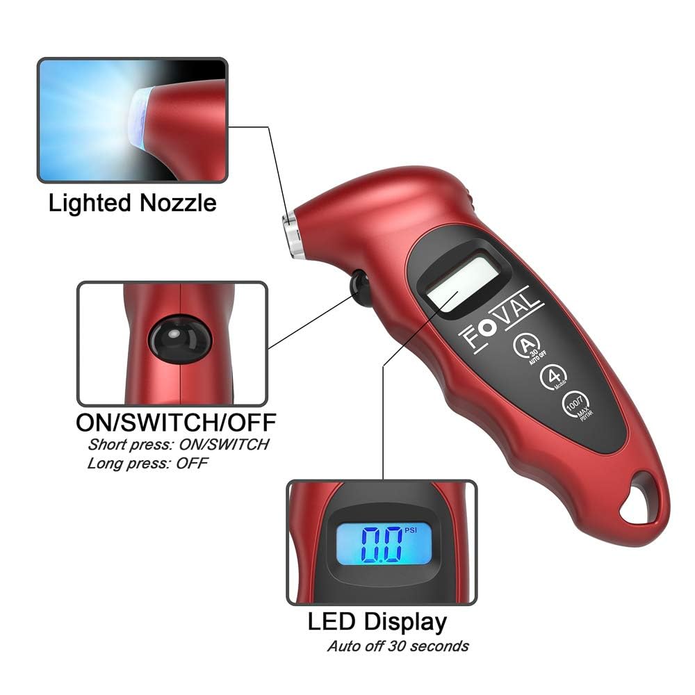 Digital Tire Pressure Gauge - Instant Read PSI Gauge for Cars, Trucks, and Bicycle Tires
