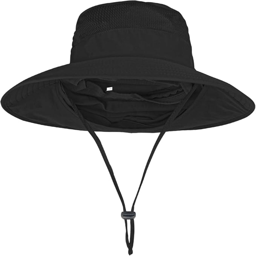 Wide Brim Sun Hat - UPF Protection - Breathable Bucket Hat with Neck Flap for Outdoors