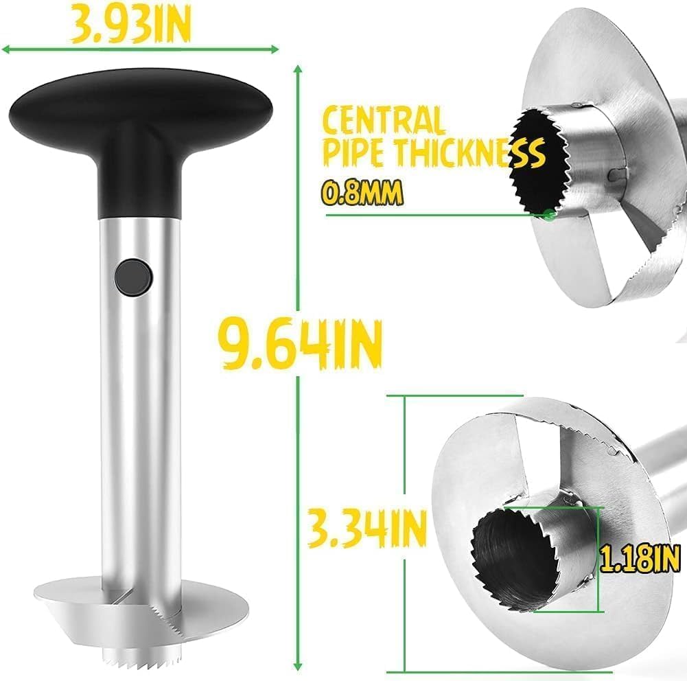Stainless Steel Pineapple Corer and Slicer with Sharp Blade for Fruit Rings and Diced Pineapple