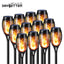 6-Pack Solar Torch Lights with Flickering Flame, Waterproof Outdoor Lighting for Garden