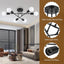 Miri - 6-Light Sputnik Ceiling Light Fixture, Modern Semi-Flush Mount 