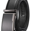 Men's Leather Belt with Automatic Ratchet Buckle Slide - Trim to Fit