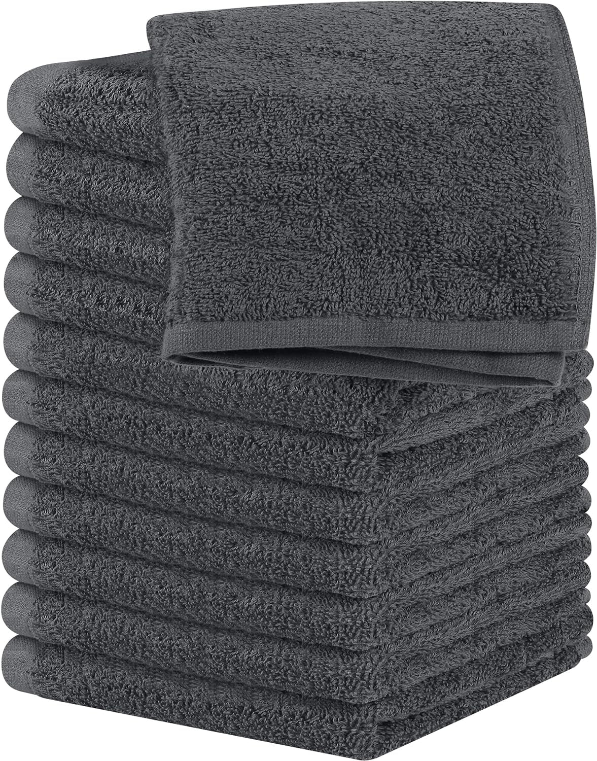 12 Pack Cotton Washcloths Set - 100% Ring Spun Cotton, Premium Quality Flannel Face Cloths