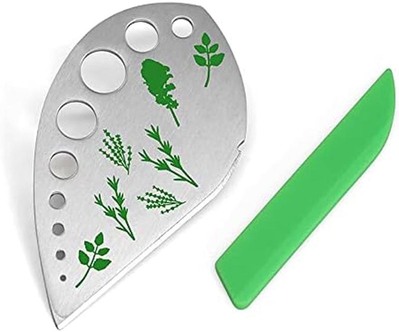 Stainless Steel Kitchen Herbs Leaf Stripping Tool with 9 Holes