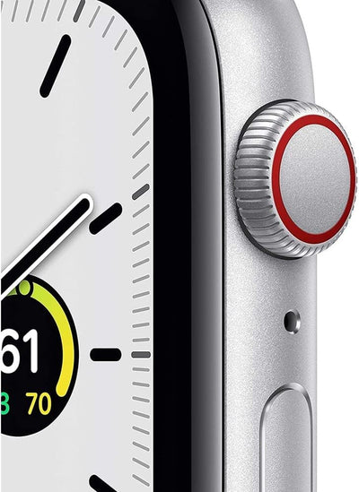 Apple Watch SE (GPS + Cellular, 40mm) - Silver Aluminum Case with White Sport Band (Renewed)