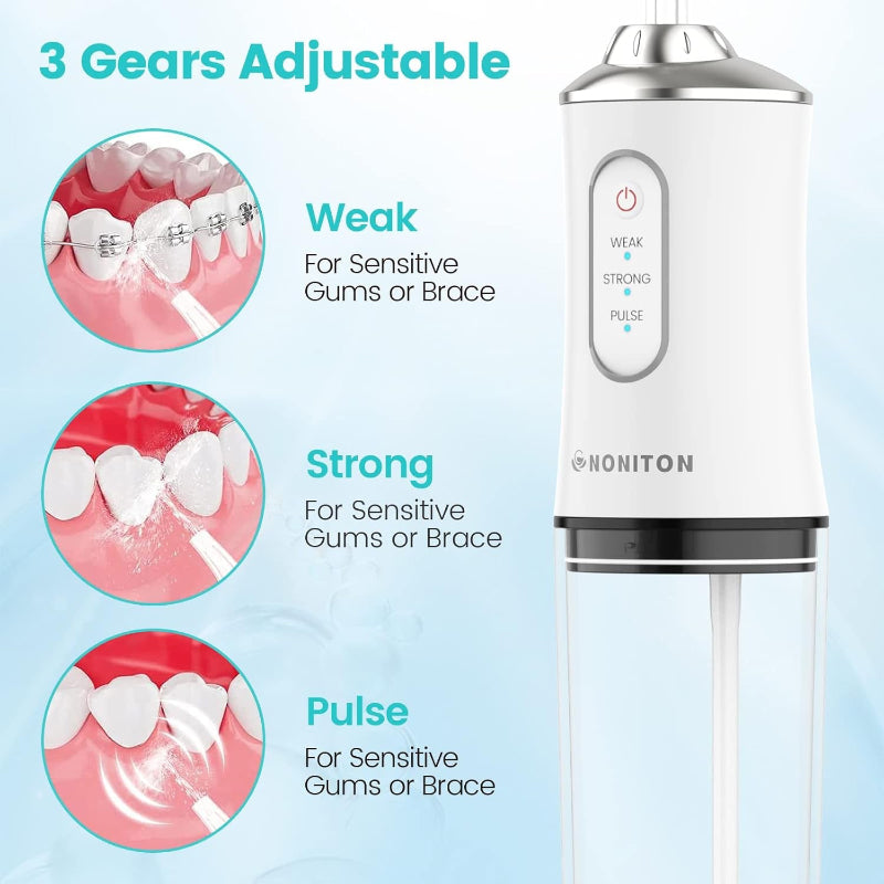 Portable Cordless Water Flosser for Teeth, Rechargeable Oral Irrigator with DIY Mode, 4 Jet Tips, IPX7 Waterproof