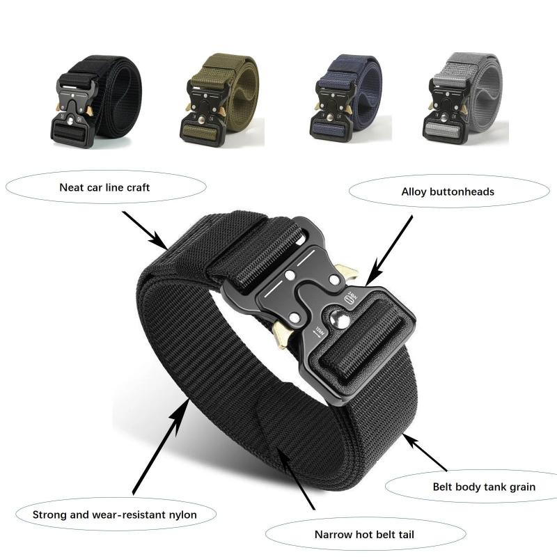 Men's Heavy Duty Quick Release Metal Buckle Nylon Belt