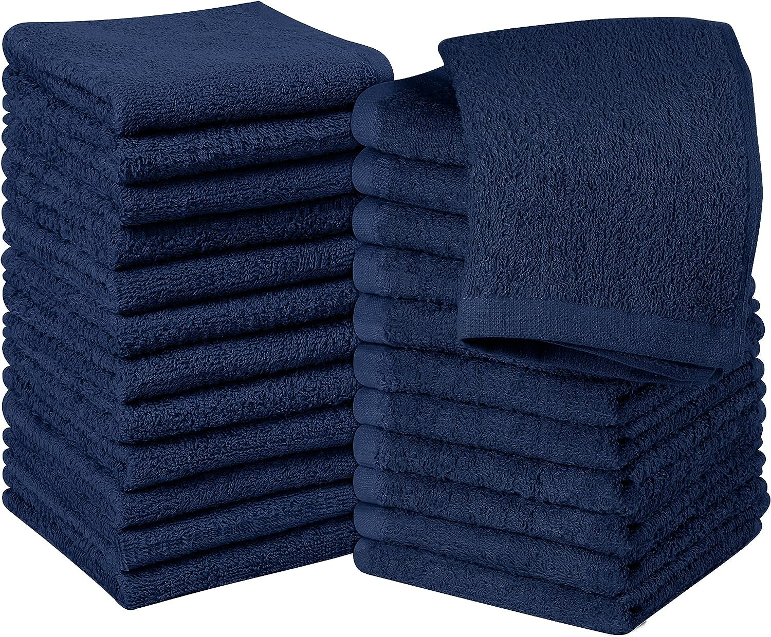 12 Pack Cotton Washcloths Set - 100% Ring Spun Cotton, Premium Quality Flannel Face Cloths