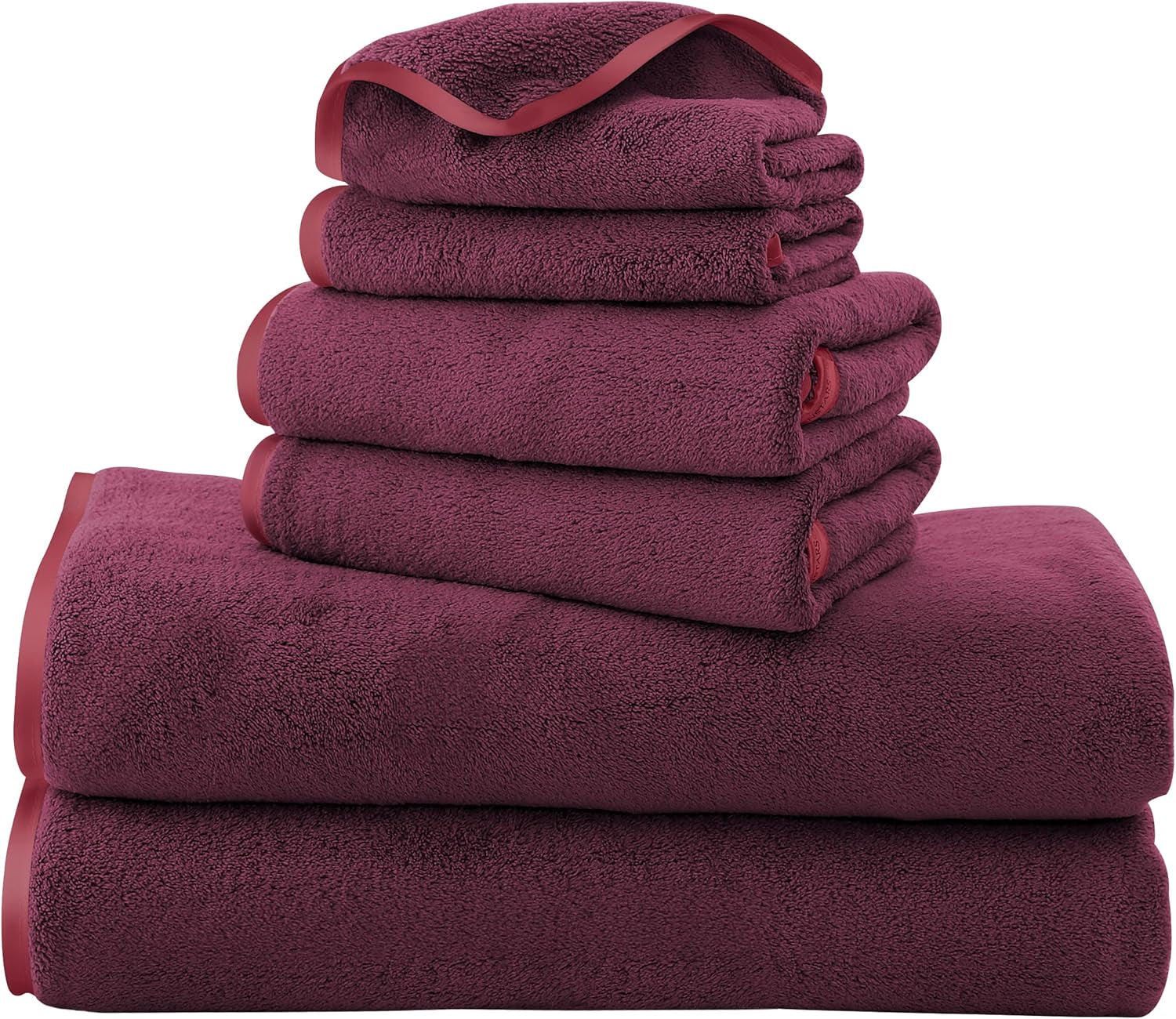 6 Pack Ultra Soft Microfiber Towel Set- 2 Bath Towels, 2 Hand Towels, 2 Washcloths