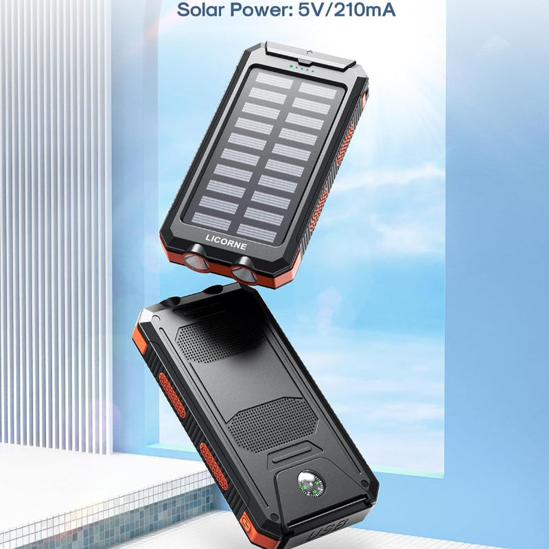 30000mAh Solar Power Bank with Fast Charging, Dual USB Ports, QC3.0