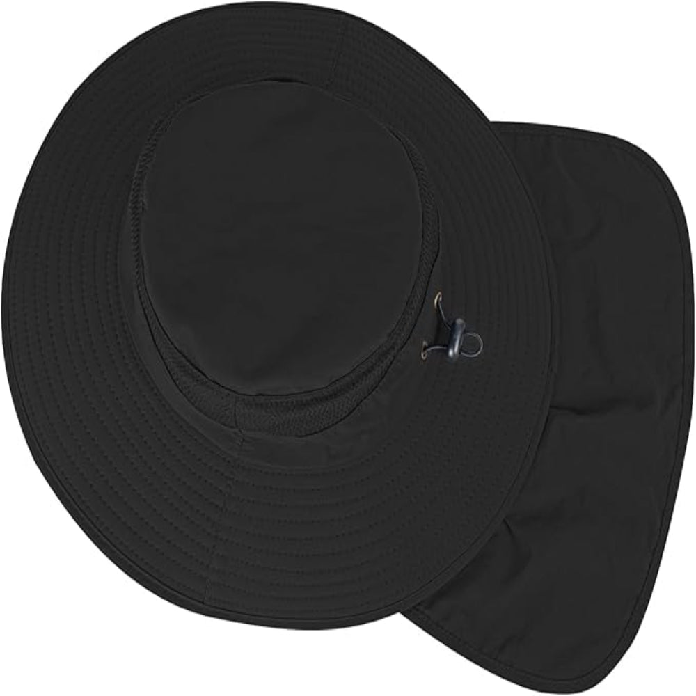 Wide Brim Sun Hat - UPF Protection - Breathable Bucket Hat with Neck Flap for Outdoors