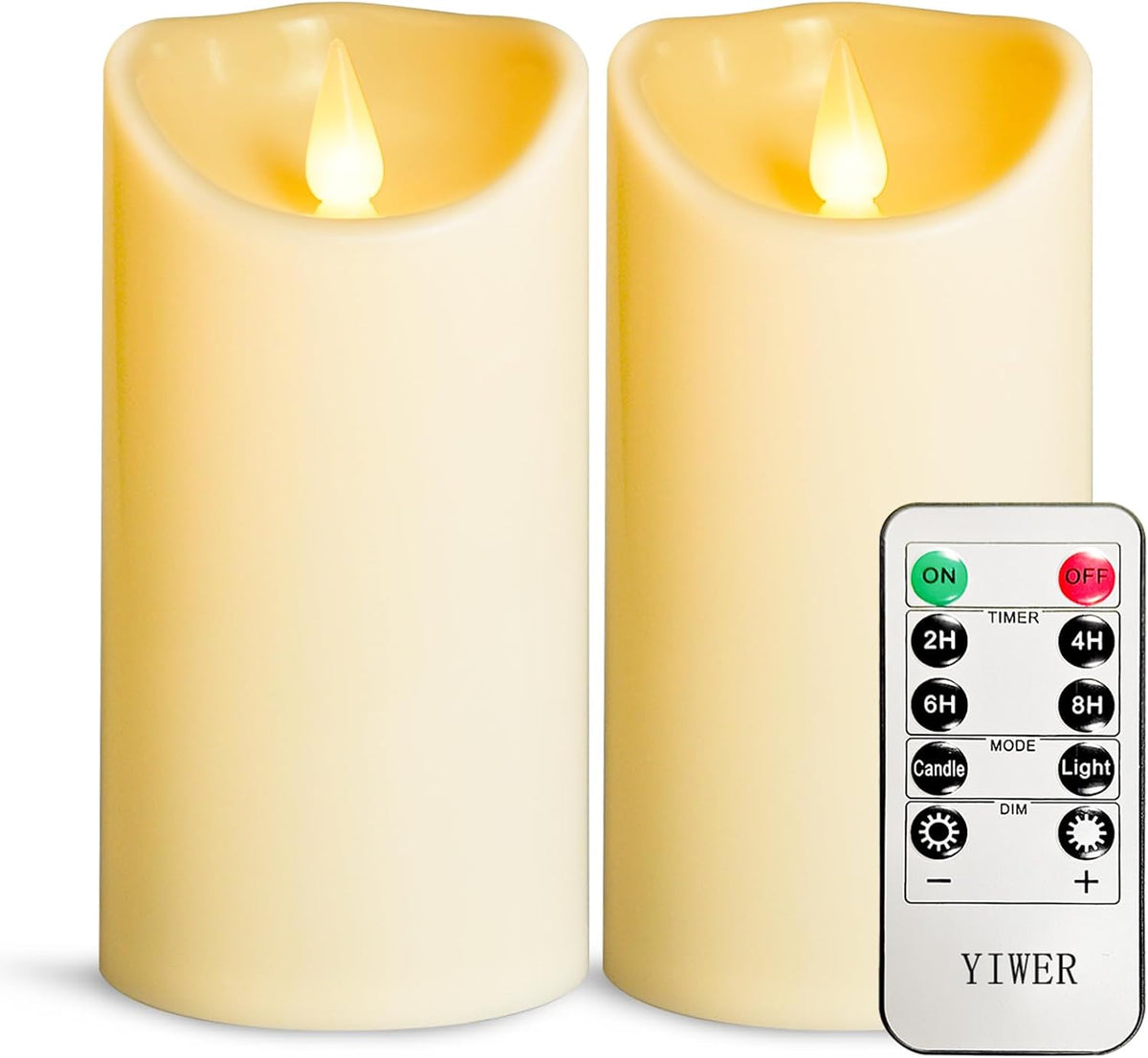 12-Pack Waterproof Outdoor Flameless LED Pillar Candles with Remote Control and Timer