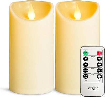 12-Pack Waterproof Outdoor Flameless LED Pillar Candles with Remote Control and Timer