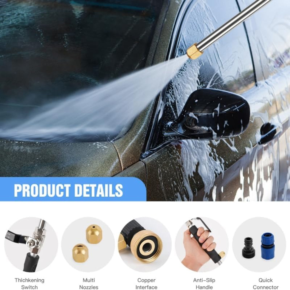 2 Nozzle Hydro Jet Water Hose - Nozzle Wand Sprayer for Car Washing, Plant Watering, and Cleaning
