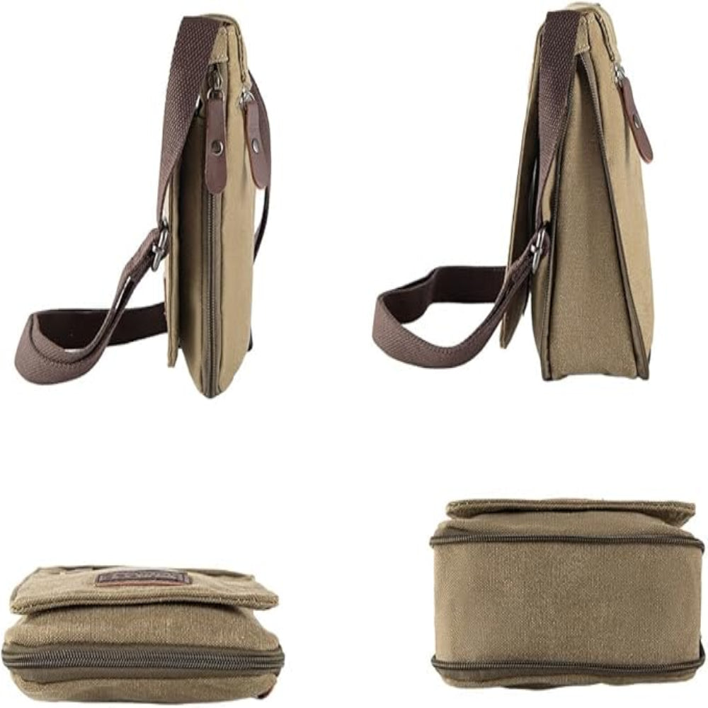 Canvas Messenger Bag – Vintage Crossbody Shoulder Bag for Travel Work Everyday Use