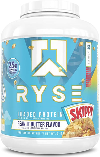RYSE Loaded Protein Powder Skippy® Peanut Butter – Advanced Whey Protein with MCTs and Prebiotic Fiber
