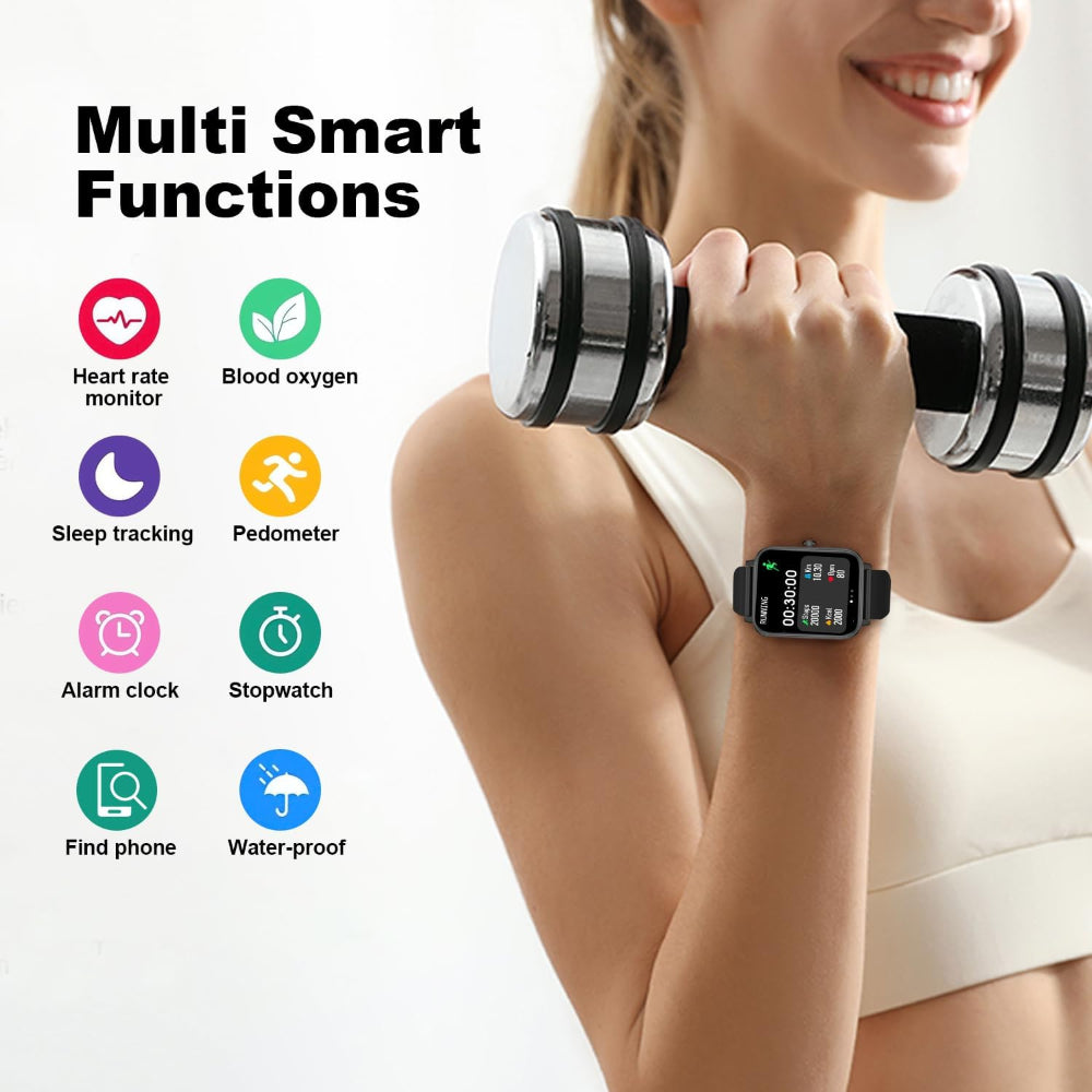 Smart Watch with Fitness Tracker, Heart Rate Monitor, and Waterproof Design
