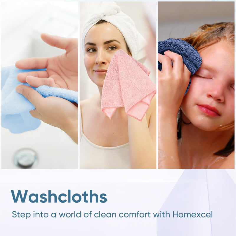 Microfiber Washcloths- Highly Absorbent and Soft Face Towel, Multi-Purpose 