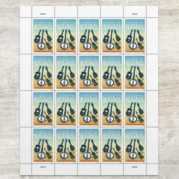 Bluegrass 2024 USPS First-Class Mail Forever Postage Stamps - 1 Sheet of 20