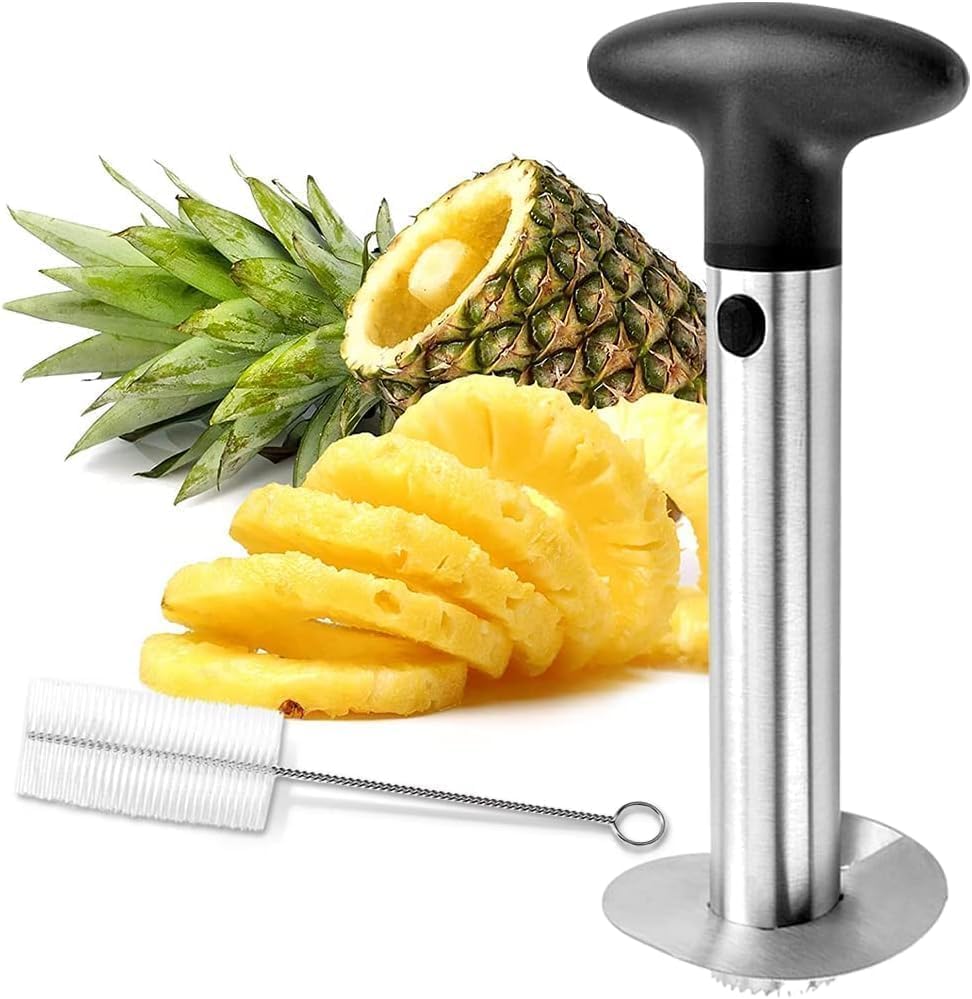 Stainless Steel Pineapple Corer and Slicer with Sharp Blade for Fruit Rings and Diced Pineapple