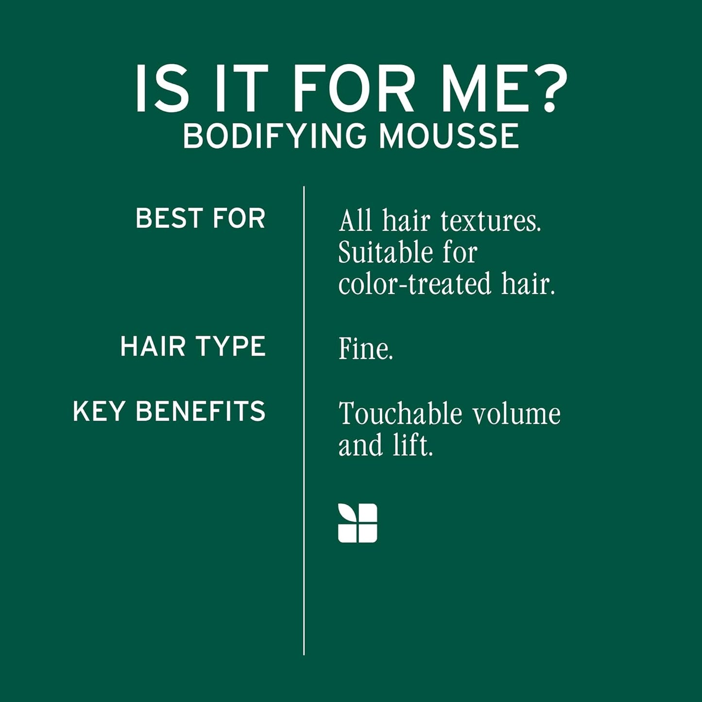 BIOLAGE Bodifying Mousse – Volume, Control & Shine for All Hair Types