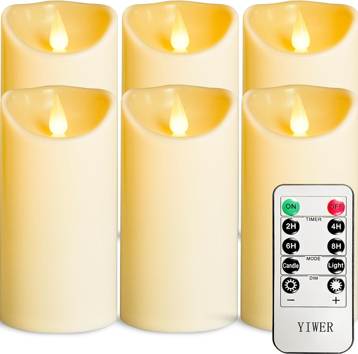 12-Pack Waterproof Outdoor Flameless LED Pillar Candles with Remote Control and Timer