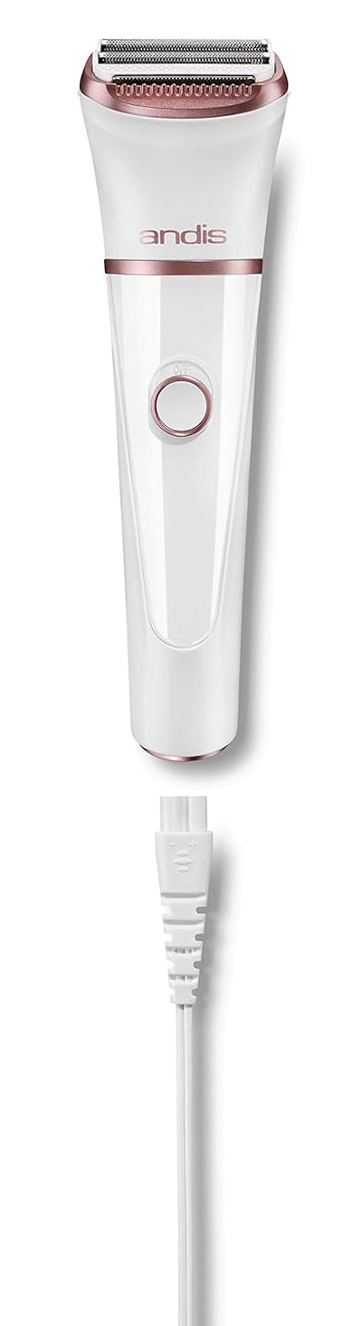 Andis 31015 Close Curves Electric Shaver for Women - Perfect for Legs, Bikini Area & Underarms Hair Removal - Rechargeable Cordless Wet & Dry Shaver, Lightweight - 6 Piece Kit