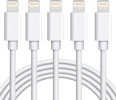 Open Box iPhone Charger Cable 5 Pack 1.8M USB Fast Charging Syncing Cord Cables Compatible iPhone 14/13/12/11/XS/Max/XR/X/8/8Plus/7/7P/6S/iPad/IOS White