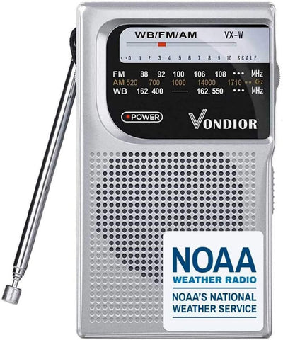 NOAA Weather Radio – Portable Battery Powered Emergency AM/FM Transistor Radio