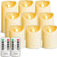 12-Pack Waterproof Outdoor Flameless LED Pillar Candles with Remote Control and Timer