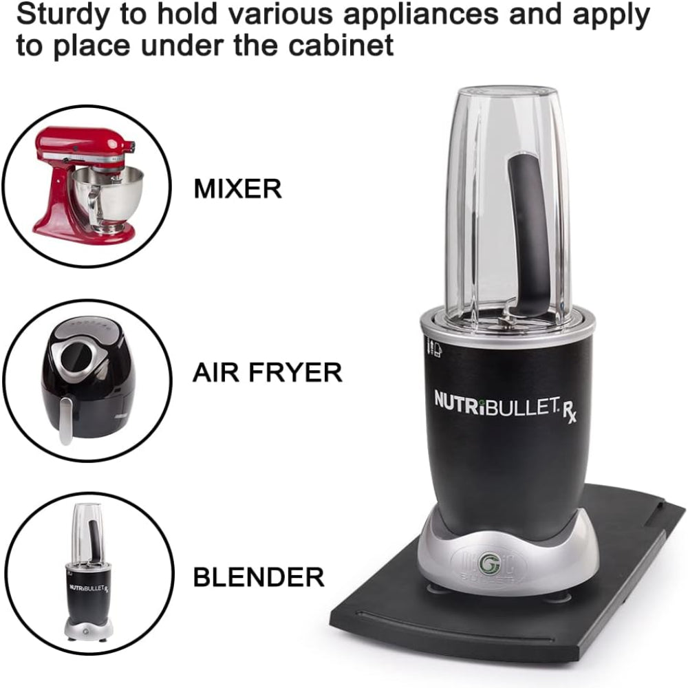 Kitchen Appliance Sliding Tray - Rolling Slider for Coffee Maker, Blender, and Mixer