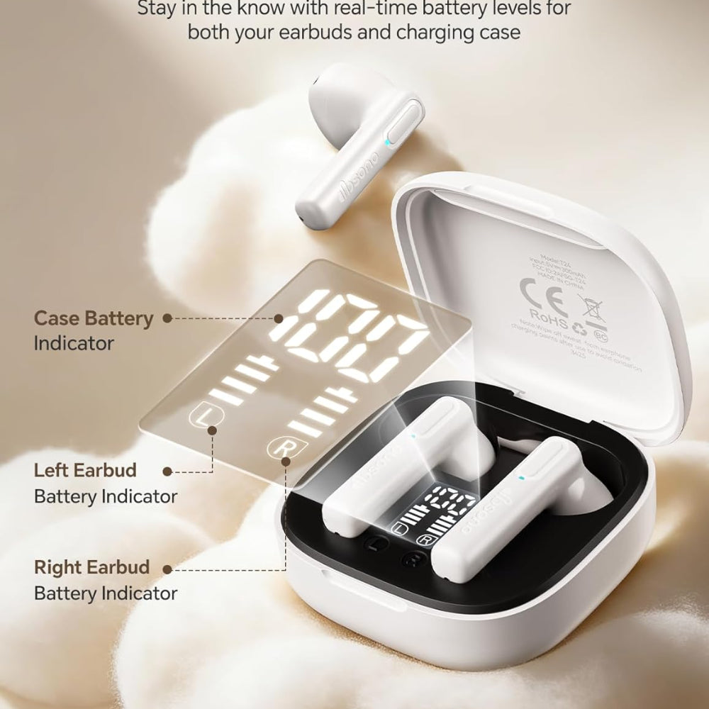 Wireless Bluetooth Earbuds - Waterproof Earphones with Mic - Long Battery Life