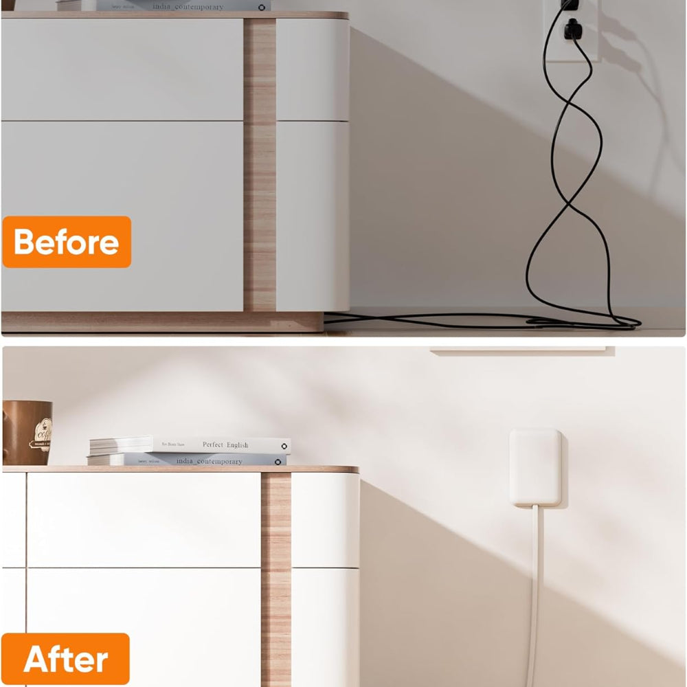 Flat Plug Power Strip Surge Protector with 6 Outlets and Extension Cord