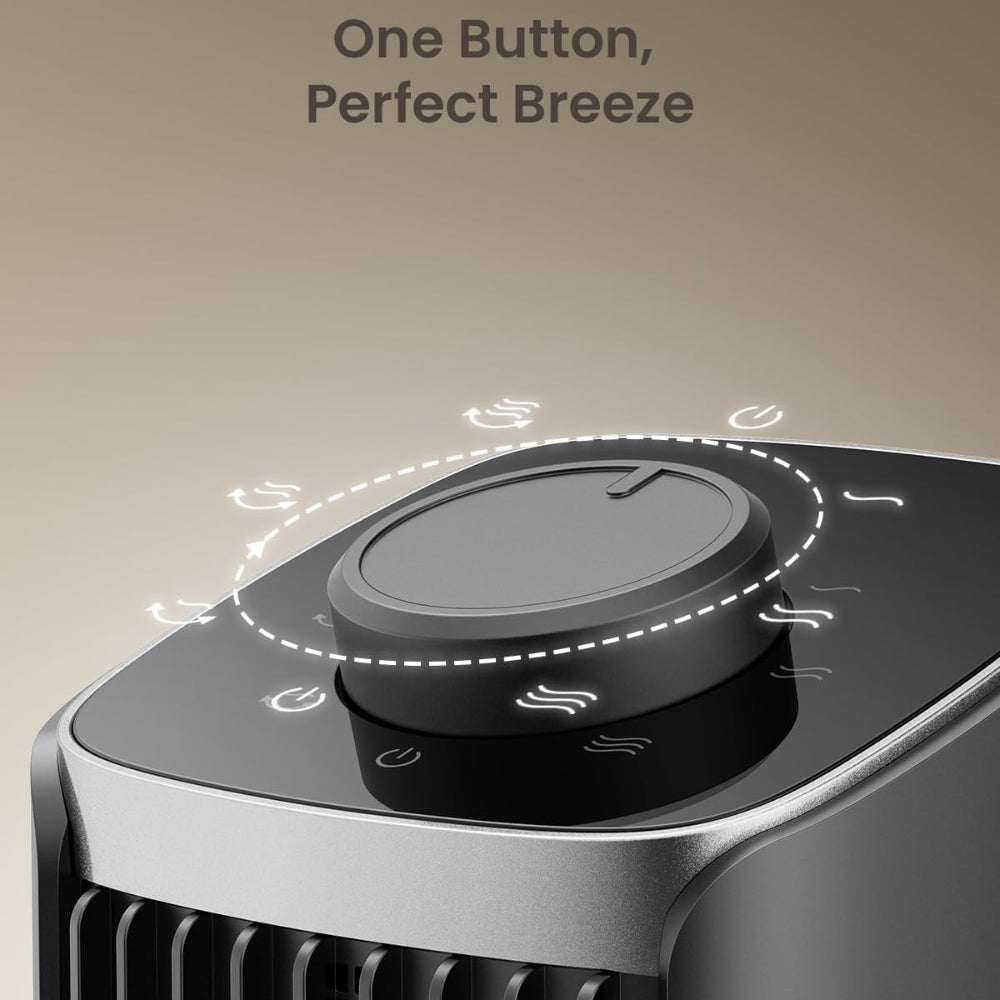 Portable 13 Inch Bladeless Tower Fan with Oscillating Cooling for Bedroom and Office